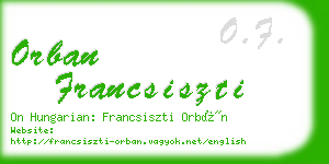 orban francsiszti business card